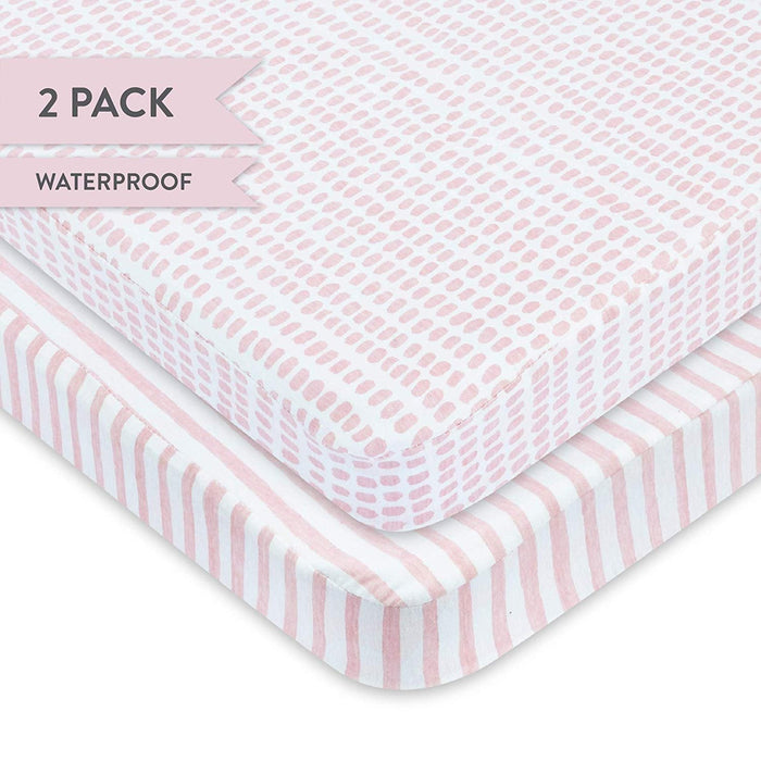 Ely's & Co. Waterproof Pack N Play I Portable Crib Sheet Set