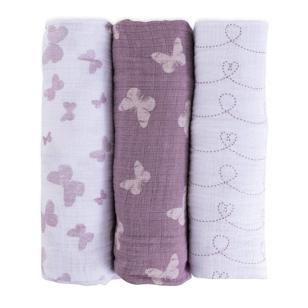 Ely's & Co. 3 Pack Cotton Muslin Swaddle Blanket