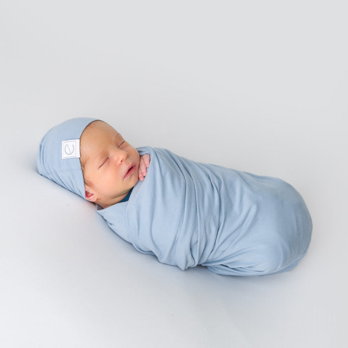 Ely's & Co. Jersey Knit Cotton Swaddle Blanket and Beanie Gift Set