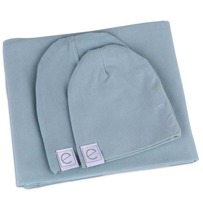 Ely's & Co. Jersey Knit Cotton Swaddle Blanket and Beanie Gift Set