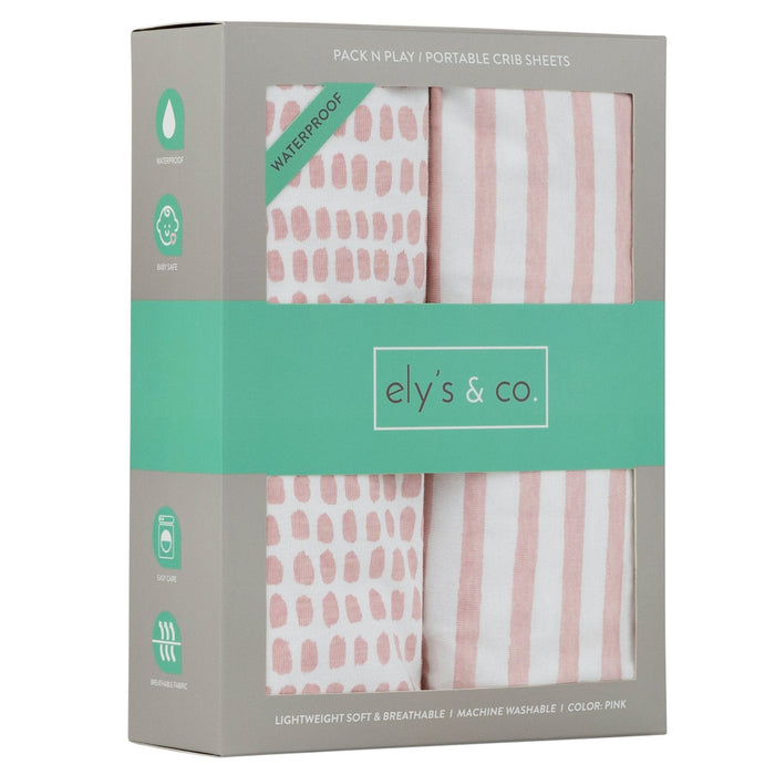 Ely's & Co. Waterproof Pack N Play I Portable Crib Sheet Set