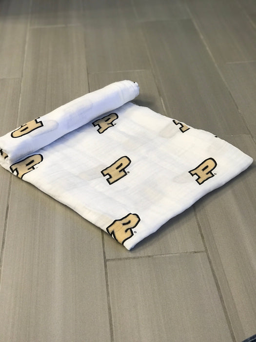 Three Little Anchors Purdue University Swaddle Blanket