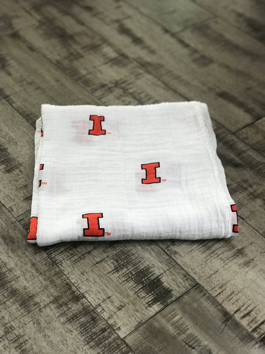 Three Little Anchors University of Illinois Swaddle Blanket