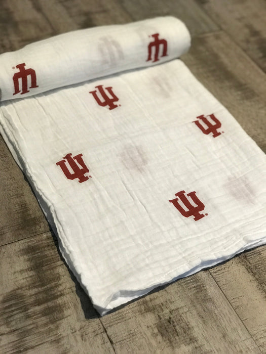 Three Little Anchors Indiana University Swaddle Blanket