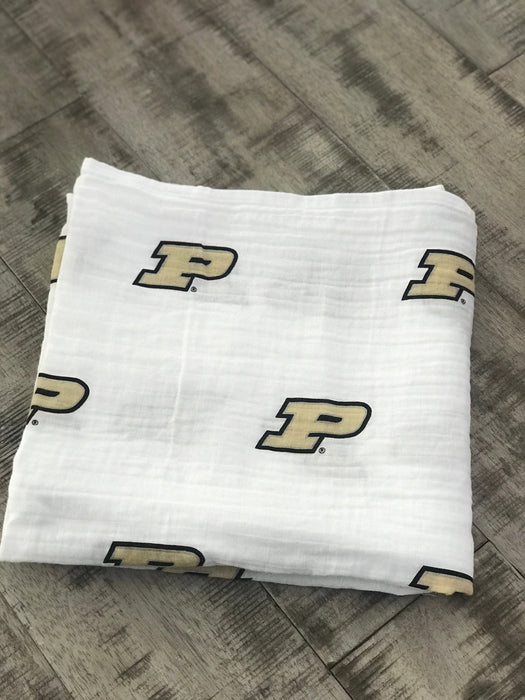 Three Little Anchors Purdue University Swaddle Blanket