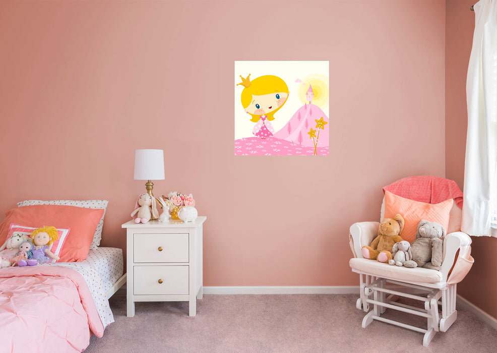 Fathead Nursery: Pink Land Mural - Removable Wall Adhesive Decal