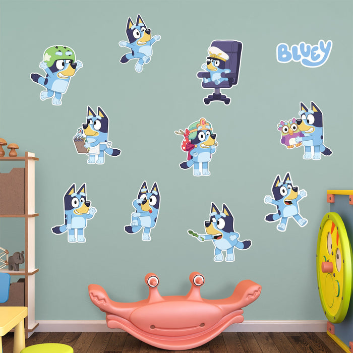 Fathead Bluey: Bluey Pose Collection - Officially Licensed BBC Removable Adhesive Decal