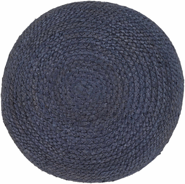 Hauteloom Kaumakani Jute Pouf in Dark Blue