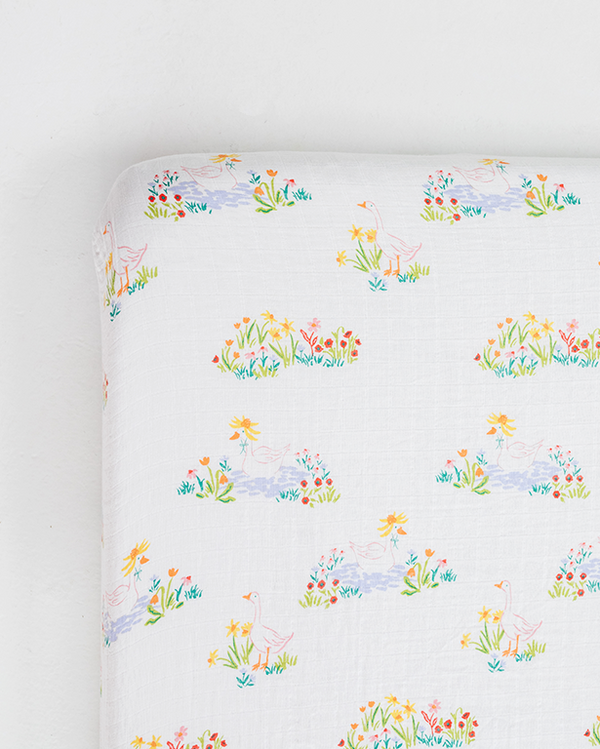 Clementine Kids Garden Goose Crib Sheet