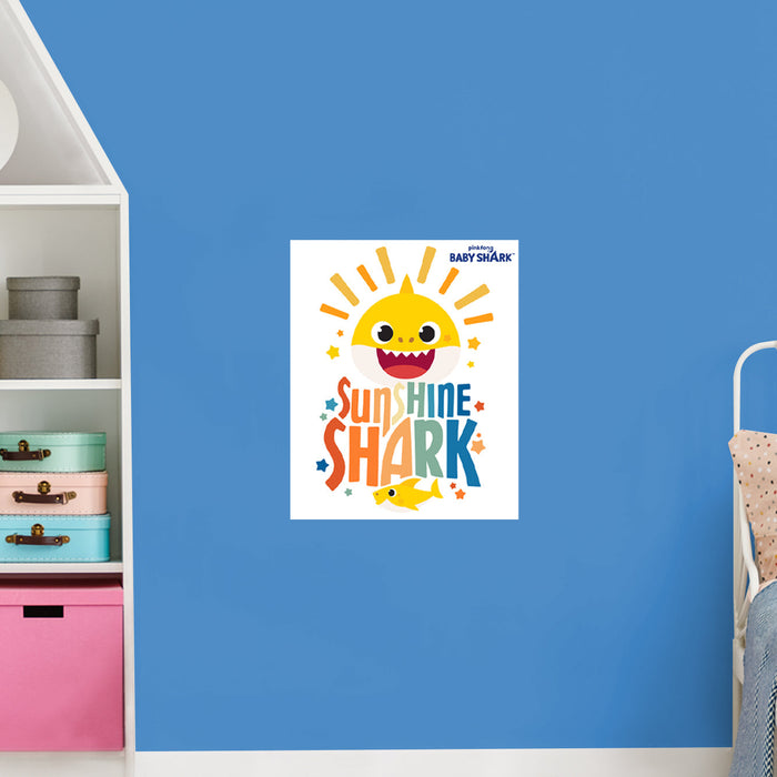 Fathead Baby Shark: Sunshine Shark Poster - Officially Licensed Nickelodeon Removable Adhesive Decal