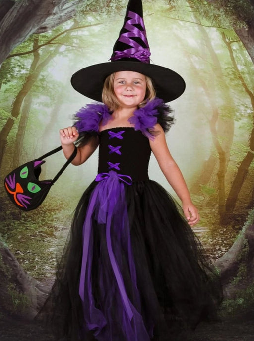 Mia Belle Girls Witch Halloween Tutu Costume Dress