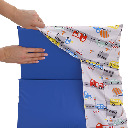 Everything Kids Construction, Bus, Truck, and Car Preschool Nap Pad Sheet