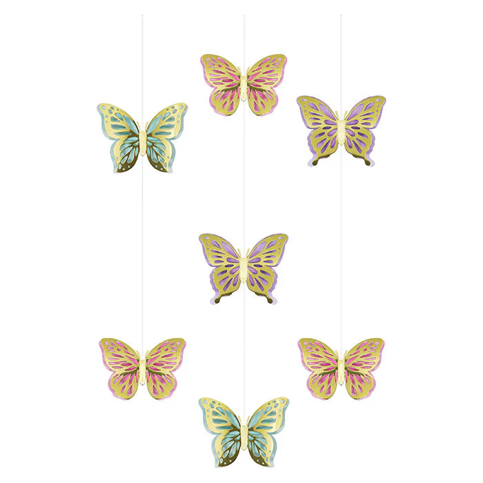 Party Decorations Butterfly Shimmer 50 Piece Birthday Party Kit for 8