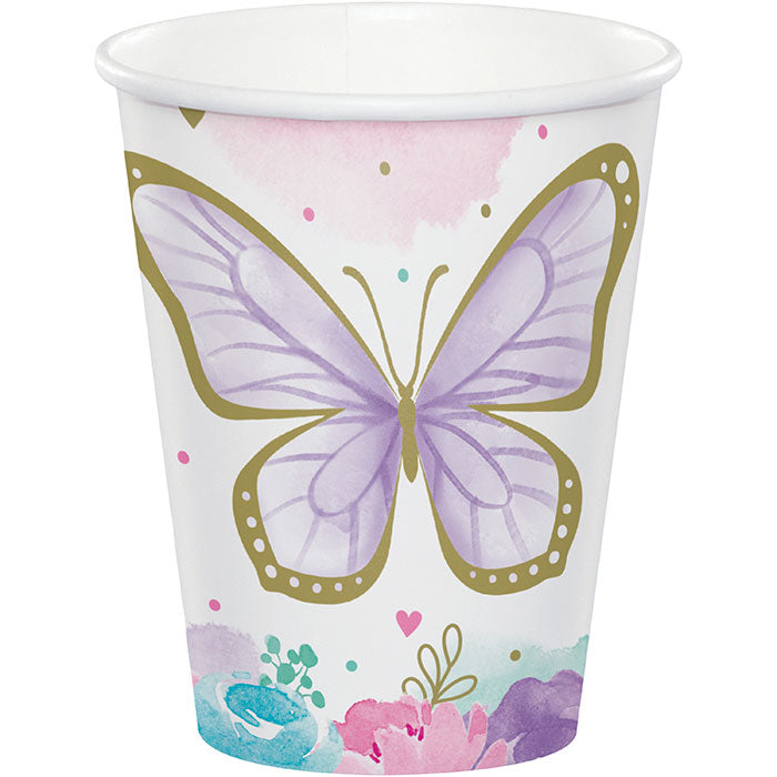 Party Decorations Butterfly Shimmer Hot/Cold Cup 9oz. 8ct