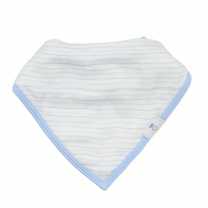 Goosewaddle® Popsicle and Stripes Blue 2 Pack Muslin & Terry Cloth Bib Set