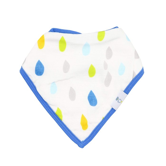 Goosewaddle® Stripes and Rain Drops 2 Pack Muslin & Terry Cloth Bib Set