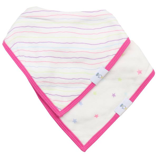 Goosewaddle® Stripes and Stars 2 Pack Muslin & Terry Cloth Bib Set