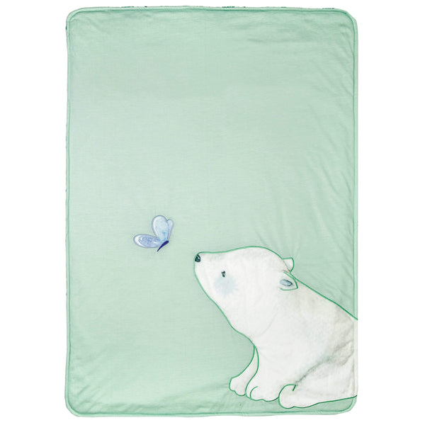 Goosewaddle® Basil Bear Mint Applique Baby Blanket