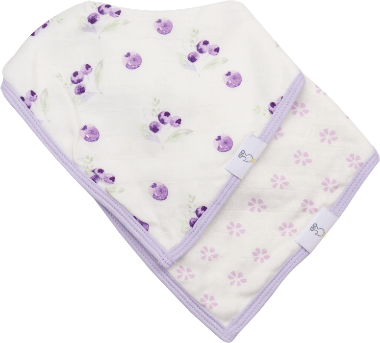 Goosewaddle® Lavender Attachable Wooden and Silicone Teether and Flower Bib Gift Set