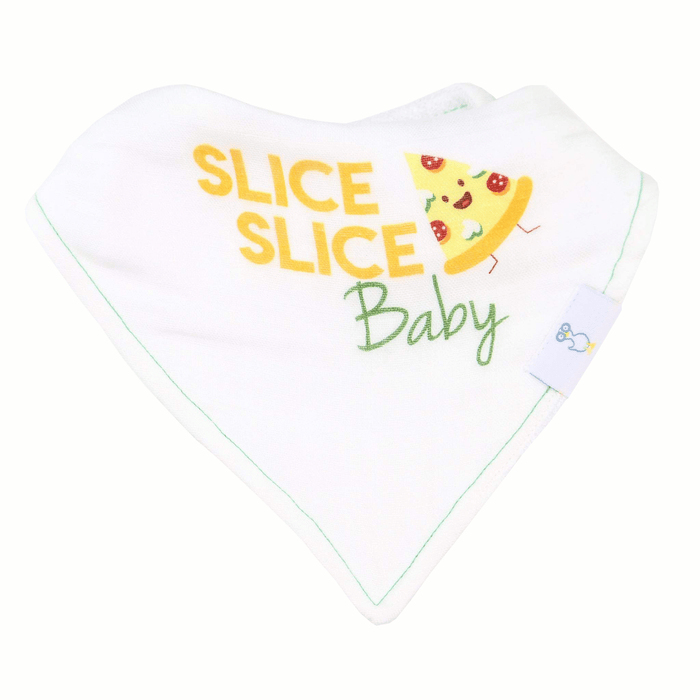Goosewaddle® Slice Slice Baby and Pizza 2 Pack Muslin & Terry Cloth Bib Set
