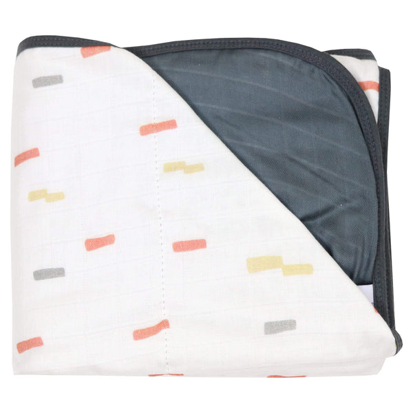 Goosewaddle® Bamboo Muslin Quilted Blanket (Brick & Gray)