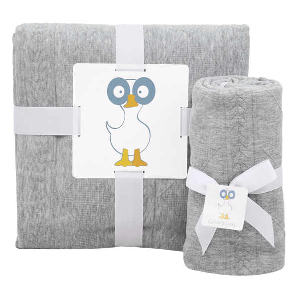 Goosewaddle® Mommy & Me Knit Blanket Set - Gray