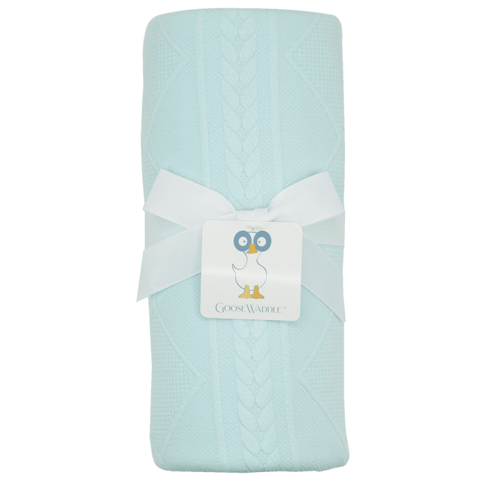 Goosewaddle® Mommy & Me Knit Blanket Set - Mint