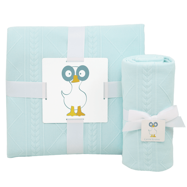 Goosewaddle® Mommy & Me Knit Blanket Set - Mint