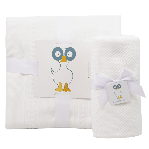 Goosewaddle® Mommy & Me Knit Blanket Set - White