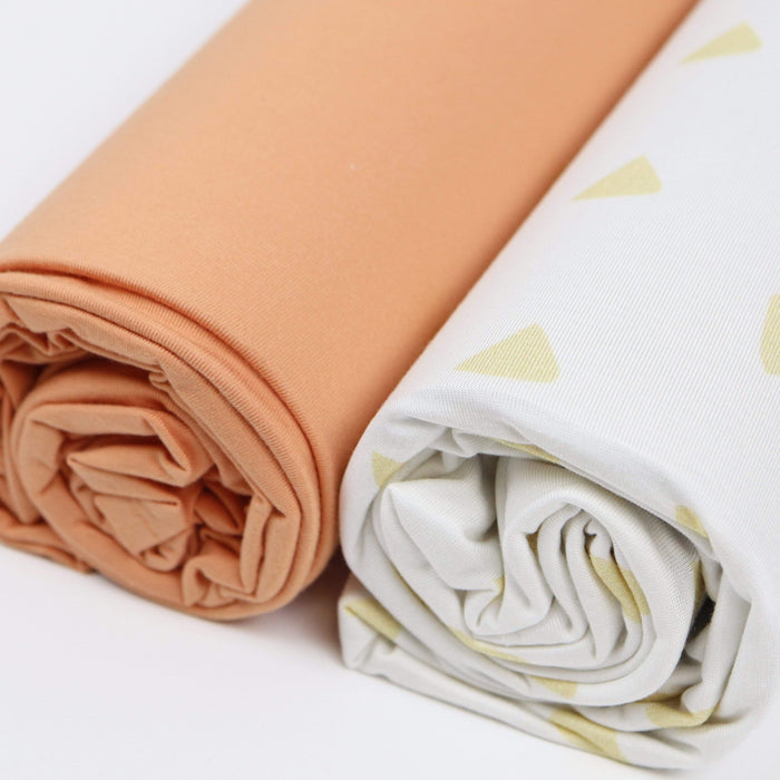Goosewaddle® Tan Triangle and Terra Cotta 2 PK Swaddle Blanket