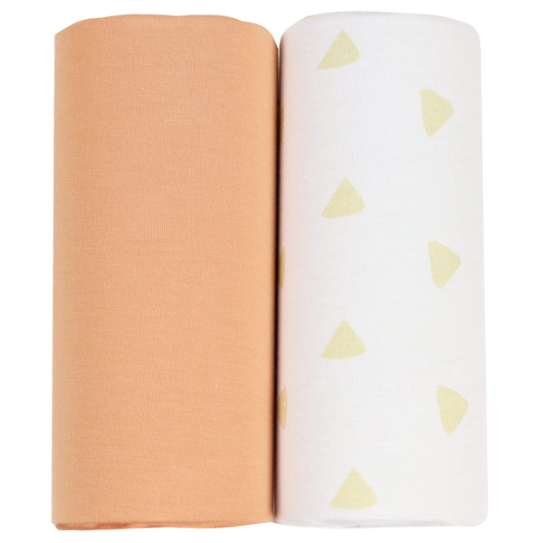 Goosewaddle® Tan Triangle and Terra Cotta 2 PK Swaddle Blanket