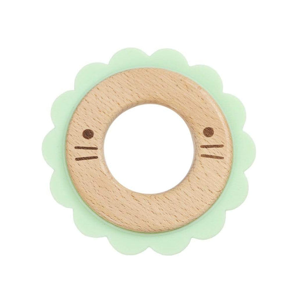 Goosewaddle® Lion Mint  Animal Teether Wooden + Silicone