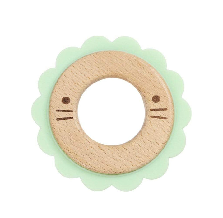 Goosewaddle® Lion Mint  Animal Teether Wooden + Silicone