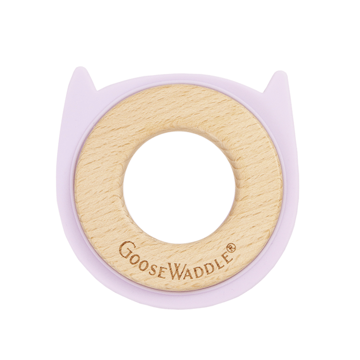 Goosewaddle® Lavender Animal Teether Wooden + Silicone