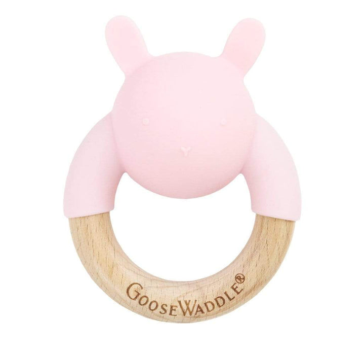 Goosewaddle® Rattle Teether Wooden + Silicone (4 Colors)