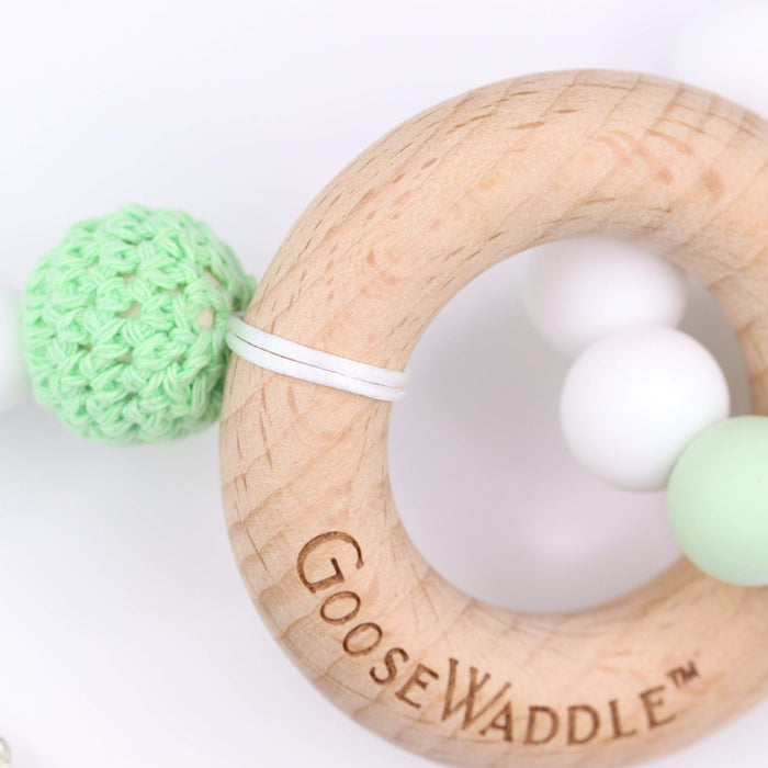 Goosewaddle® Wooden and Silicone Teether - Mint