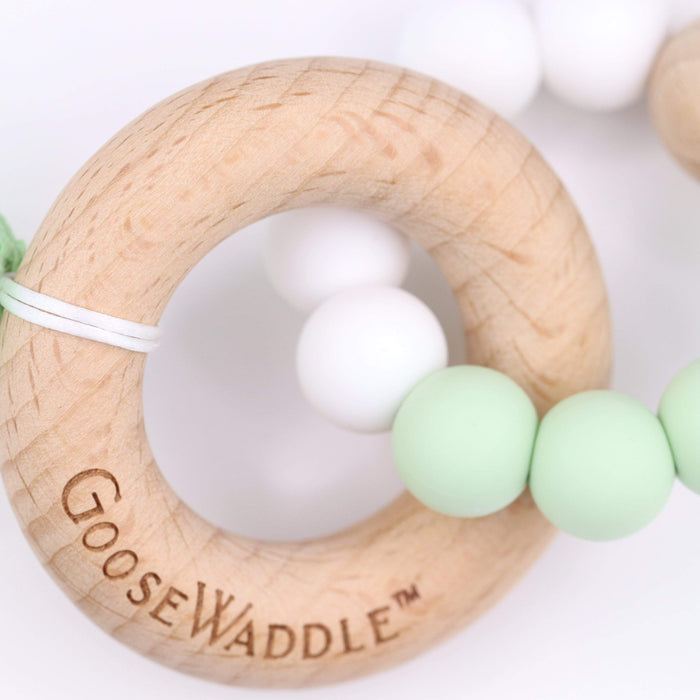 Goosewaddle® Wooden and Silicone Teether - Mint