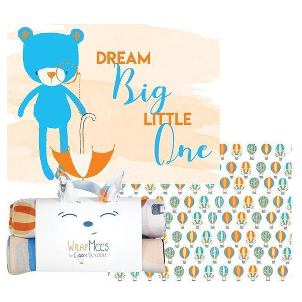 Goosewaddle® Bear and Hot Air Balloons 2 Pack Receiving Blankets