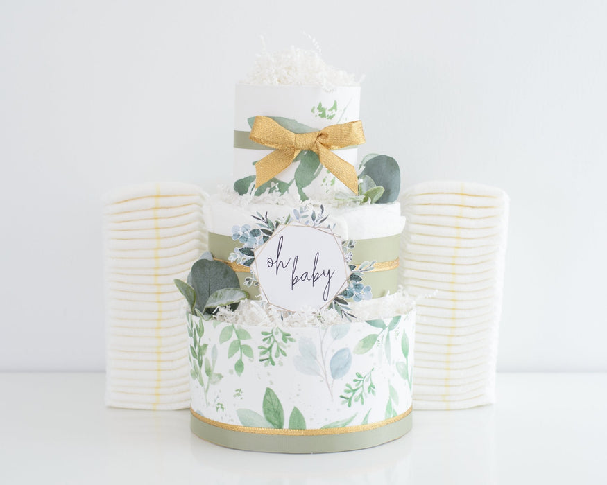 Baby Blossom Company Greenery Diaper Cake