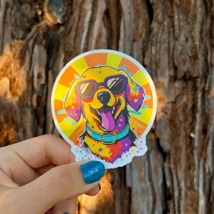 Stick With Finn Groovy Labrador Retreiver Sticker