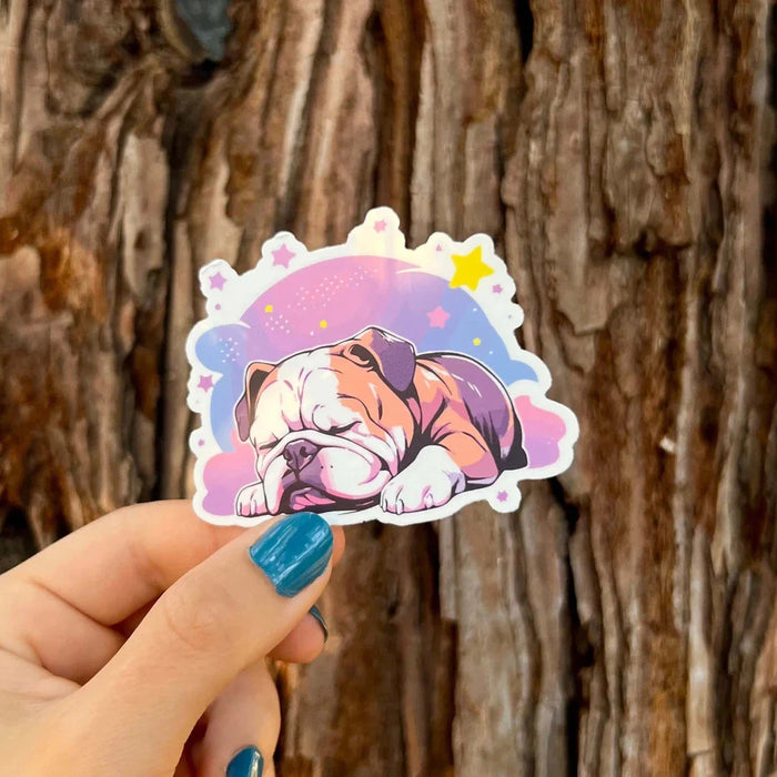 Stick With Finn Sleepy Bulldog Sticker