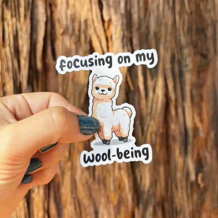 Stick With Finn Llama "Wool-Being" Sticker