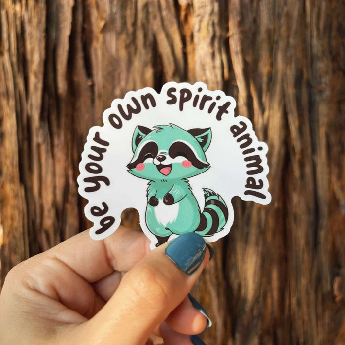 Stick With Finn Raccoon "Be Your Own Spirit Animal" Sticker