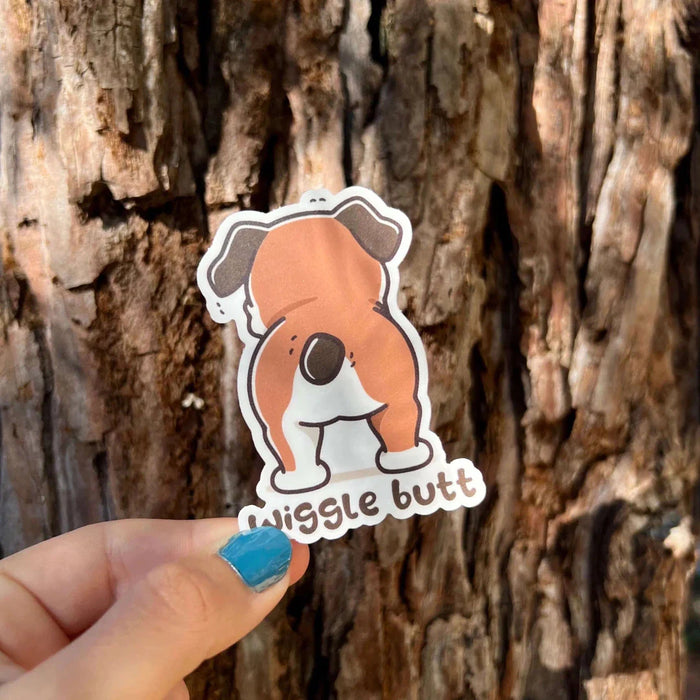 Stick With Finn Wiggle Butt Boxer Sticker