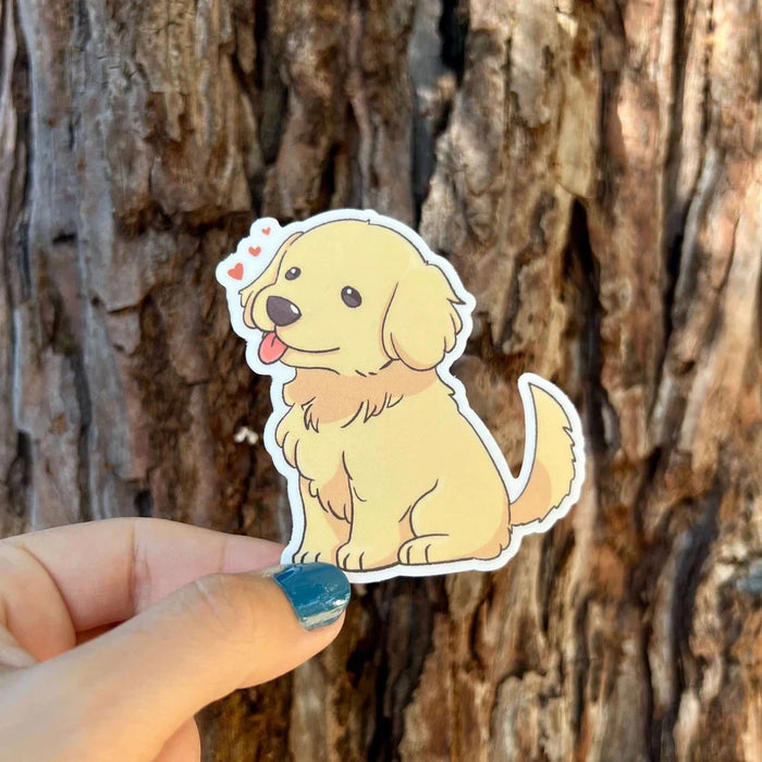 Stick With Finn Golden Retriever Sticker