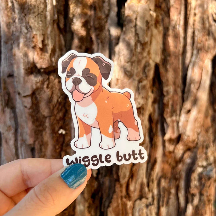 Stick With Finn Wiggle Butt! Boxer Sticker