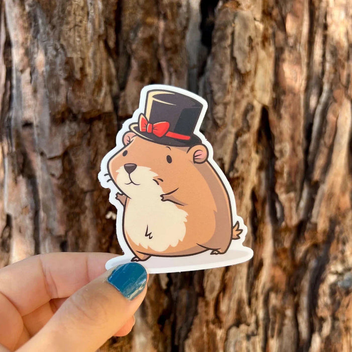 Stick With Finn New Years Fancy Capybara Sticker