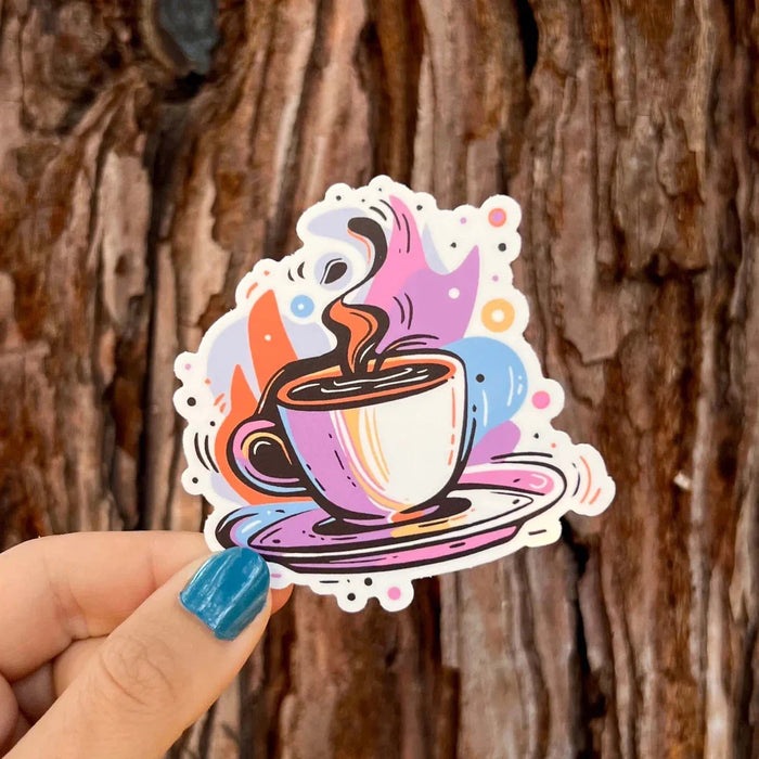 Stick With Finn Retro Coffee Sticker