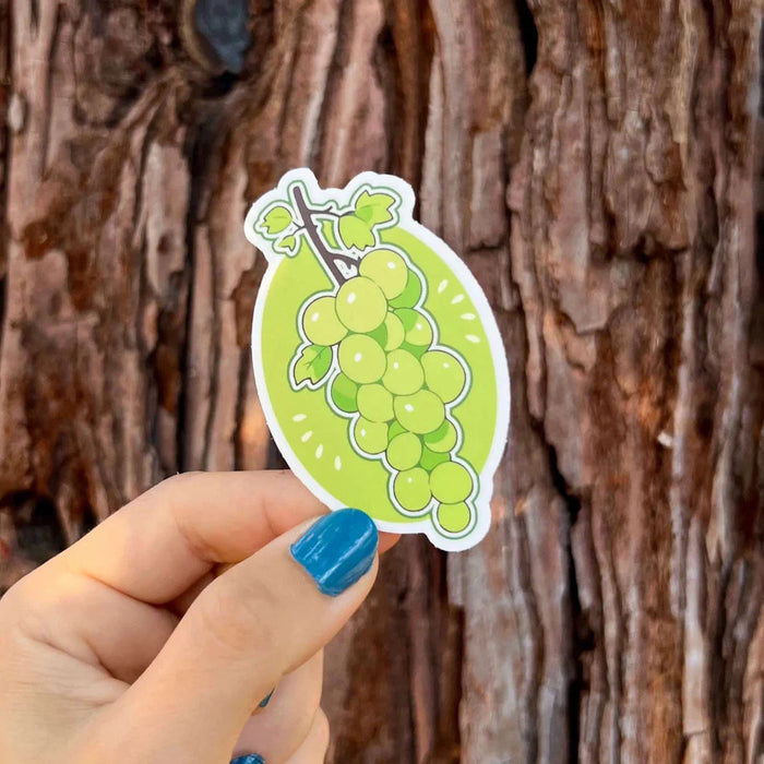 Stick With Finn Green Grapes Bunch Sticker