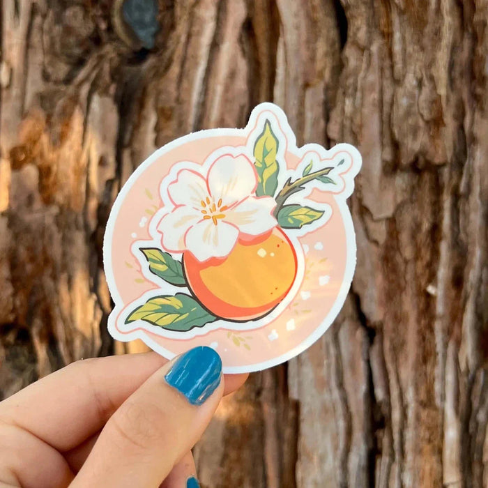 Stick With Finn Orange on a Branch Sticker